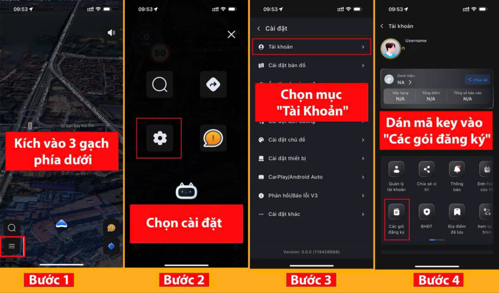 Các bước nhập key vietmap live Các bước nhập key vietmap live