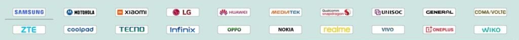 Thương hiệu điện thoại được TSM Tool hỗ trợ